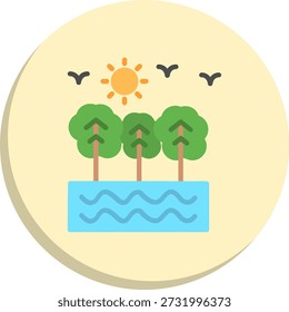 Icono de estilo de círculo plano Naturaleza