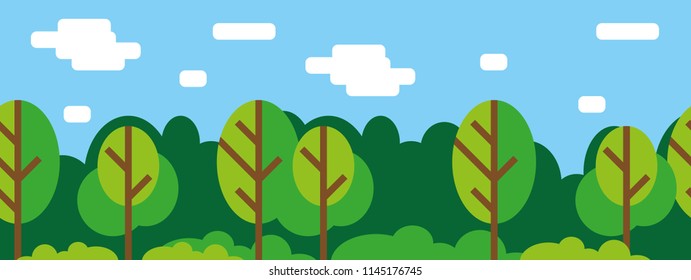 Nature. Flat illustration. Trees. Forest. The background image