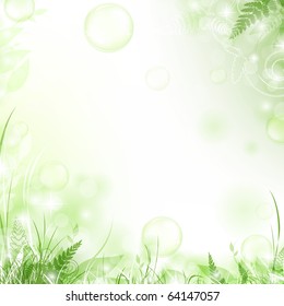 nature floral air background with bubbles