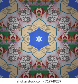 Nature. Floral background. Vector pattern. Nice pattern in the small flower. Flower composition. -beige, neutral and blue flowers. Floral collage.