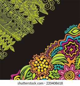 Nature floral pattern card vector illustration