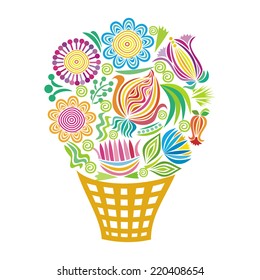 Nature floral pattern card vector illustration