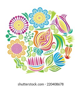 Nature floral pattern card vector illustration