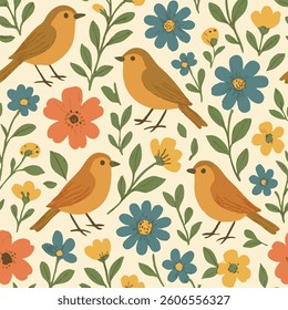 Nature Floral Pattern Print Design in Vector