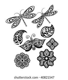 nature and floral set drawing