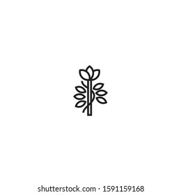 nature floral spring logo vector design with outline, simple, and minimalist styles