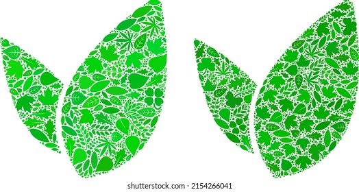 Nature floral sprout icon composition of herbal leaves in green and natural color tints. Ecological environment vector concept for floral sprout icon.