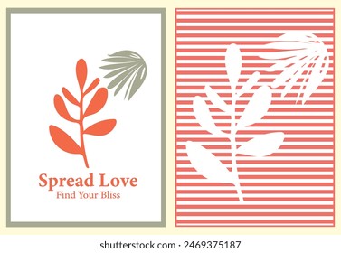 Marcos de Vector floral de Naturaleza para decoraciones del hogar. Diseño minimalista. 
