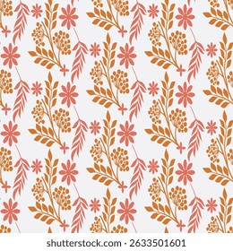 Nature Flow Floral Seamless Pattern in Stylish Aesthetic