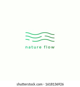 Nature flow with line style logo design template, perfect for company, corporate