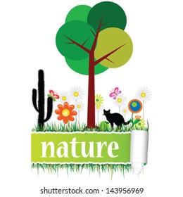 nature with flower art vector