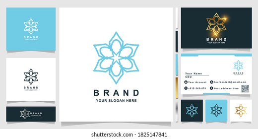 Nature, flower, boutique or ornament logo template with business card design. Can be used spa, salon, beauty or boutique logo design.