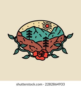 Nature and flower graphic illustration vector art t-shirt design
