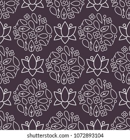 Nature flower illustration seamless pattern background floral summer vector