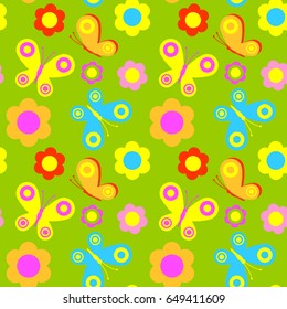 Nature flower illustration seamless pattern background vector