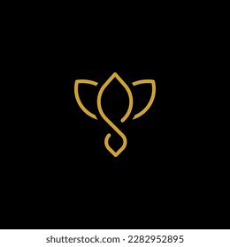 Logo de la letra inicial S de la flor natural	