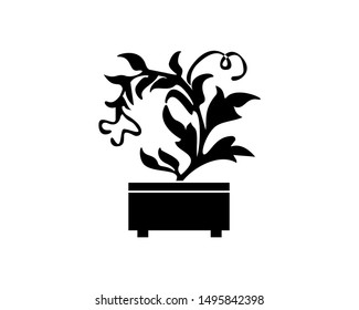 nature flower and leaves icon vector isolated