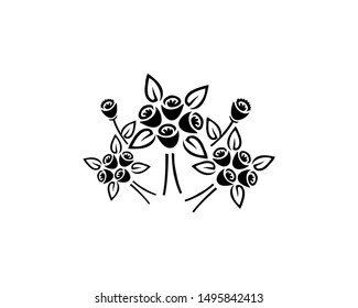 nature flower and leaves icon vector isolated