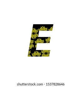 Nature  Flower  Letter E logo icon. Creative abstract Nature design concept letter E with flower element.