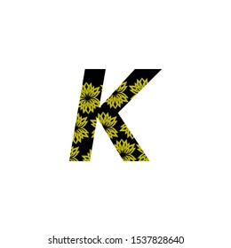 Nature  Flower  Letter K logo icon. Creative abstract Nature design concept letter K with flower element.