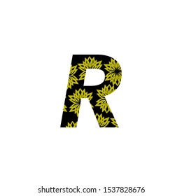 Nature  Flower  Letter R logo icon. Creative abstract Nature design concept letter R with flower element.