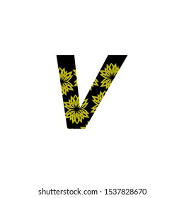 Nature  Flower  Letter V logo icon. Creative abstract Nature design concept letter V with flower element.