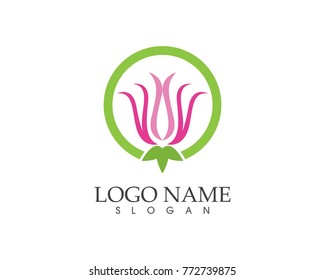 Nature flower logo design template