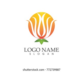 Nature flower logo design template