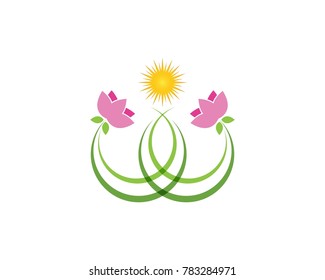 Nature flower logo design template