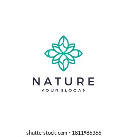 nature flower logo with line style. The logo can be used for salon, beauty, spa, boutique.