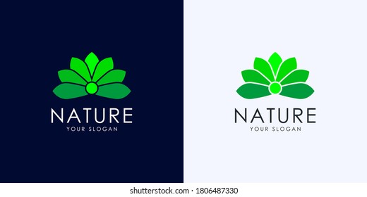 nature flower logo premium vector