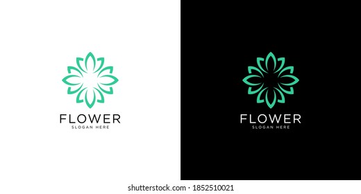 nature flower logo premium vector