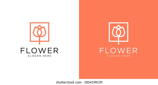 nature flower logo premium vector