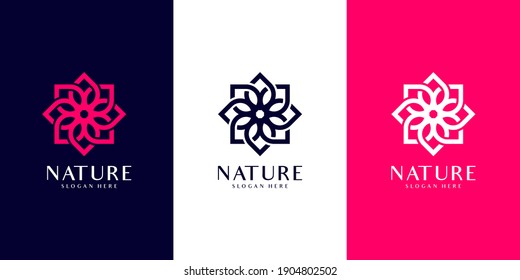 nature flower logo premium vector