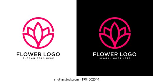 Naturblume-Logo-Premium-Vektorgrafik