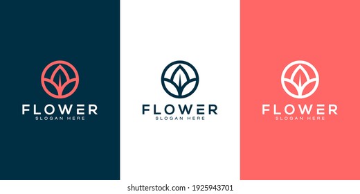 nature flower logo premium vector