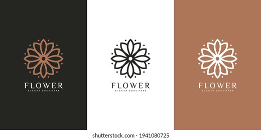 nature flower logo premium vector
