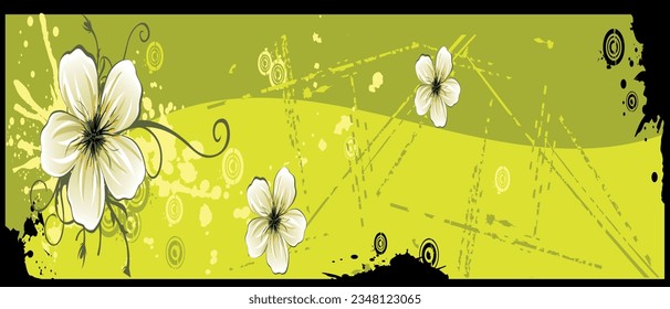 nature and flower print background vector
