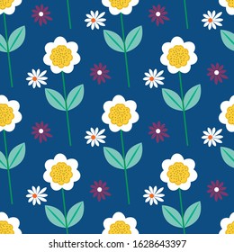 Nature flower seamless pattern design. Can use for print, template, fabric, presentation, textile, banner, poster, wallpaper