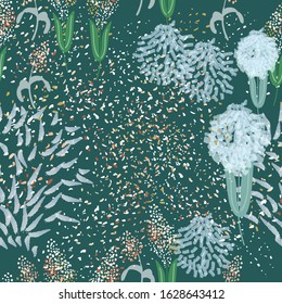 Nature flower seamless pattern design. Can use for print, template, fabric, presentation, textile, banner, poster, wallpaper