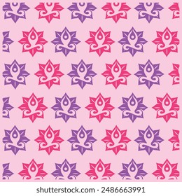Nature Flower Yoga vector flat design background with decorative abstract design, seamless pattern background illustration