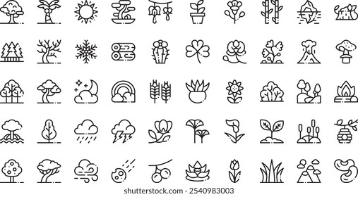 Iconos de flores de Naturaleza Colección de iconos vectoriales de alta calidad con trazo editable. Ideal para Profesional y Proyectos Creativos.