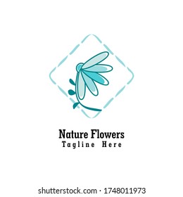 Nature Flowers Logo in vector form is used for a company logo in the fields of health, perfume, women, accessories, natural foods, natural or herbal medicines, health icons, icons nature foods, etc.