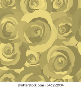 Nature flowers vector seamless pattern in yellow colors.