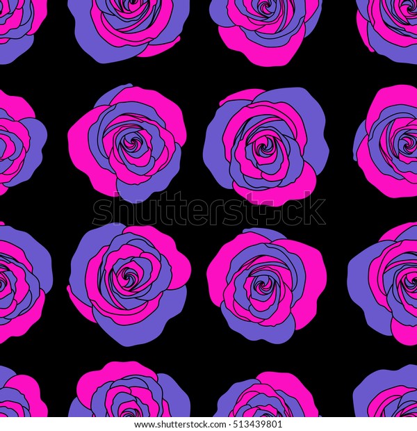 Nature Flowers Vector Seamless Pattern Magenta Stock Vector (Royalty ...