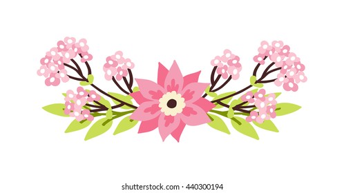Nature flowers wreath flowers foliage ribbons