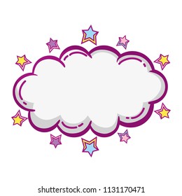 nature fluffy cloud with stars style