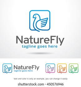 Nature Fly Logo Template Design Vector
