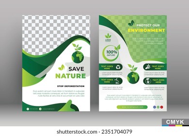 Diseño del volante de la naturaleza, plantilla de afiche de jardinería del ambiente. plantilla de diseño de pancartas y folletos de empresas de carácter único