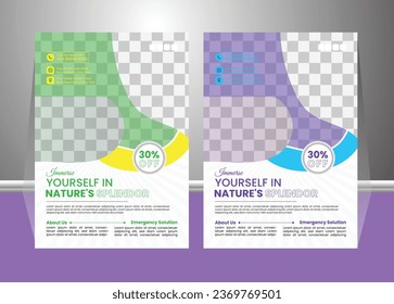 Plantilla de diseño de volante natural con 2 colores